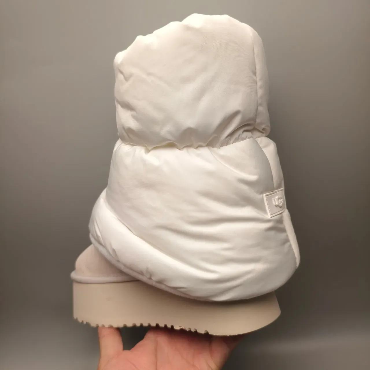 UGG Tasman White Platform Sole Folded Puffy Cuff Snow Boots 4