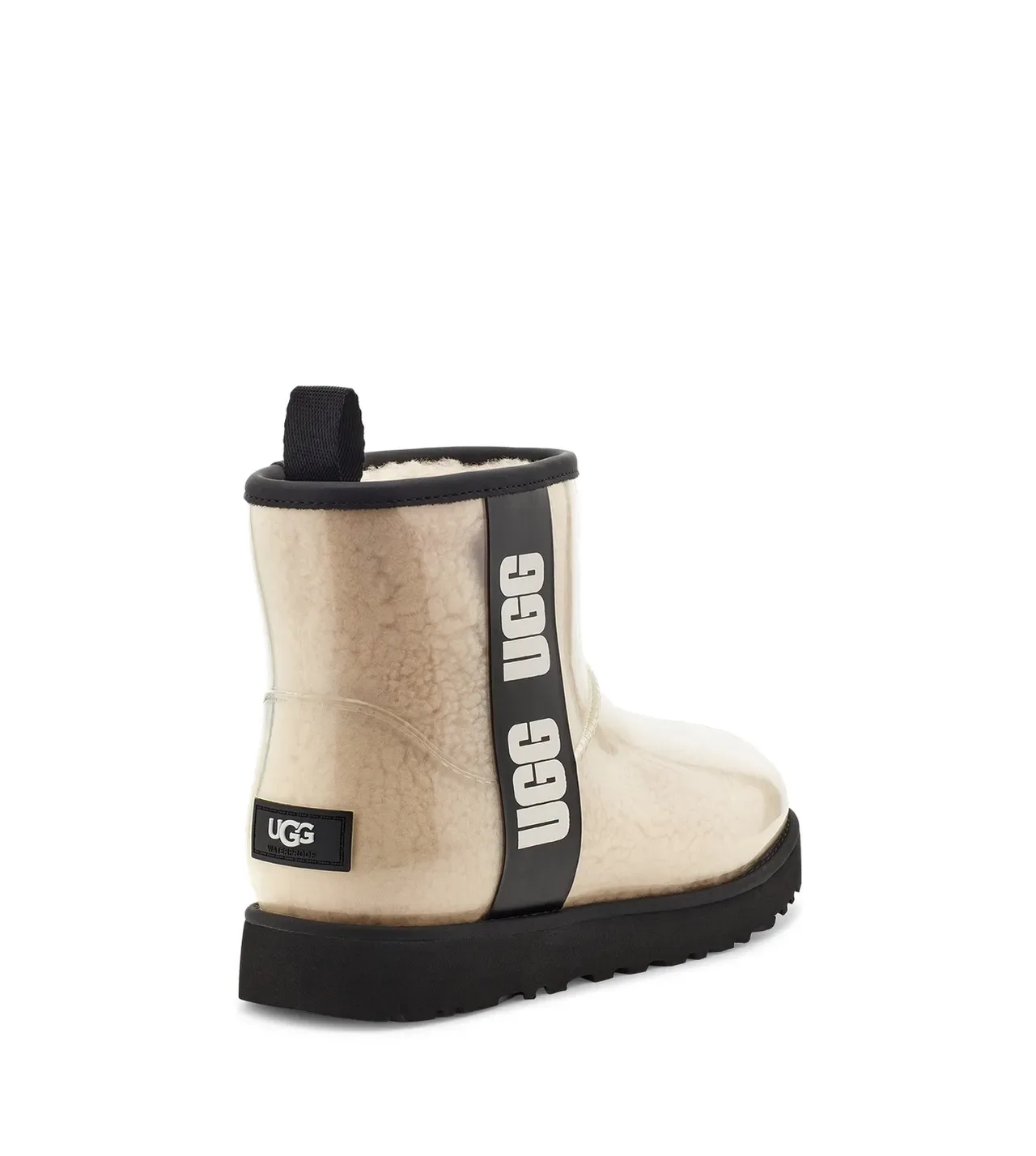 UGG Ultra Mini Bottes de Neige Beige Transparente avec Shearling 3
