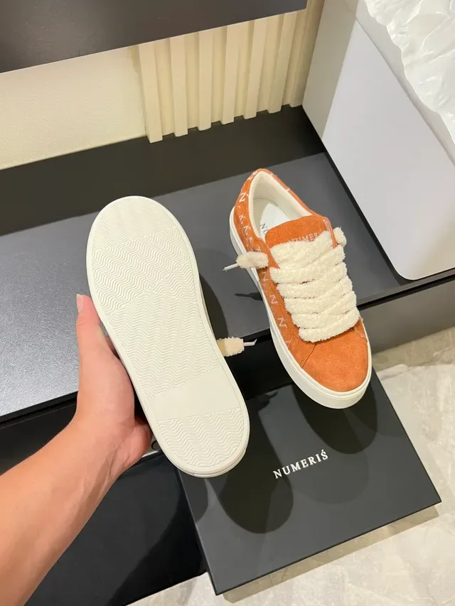 Umbro Orange Suede Monogram Low-Top Sneakers 4