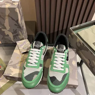 Valentino Camouflage Panel Green Lifestyle Sneakers