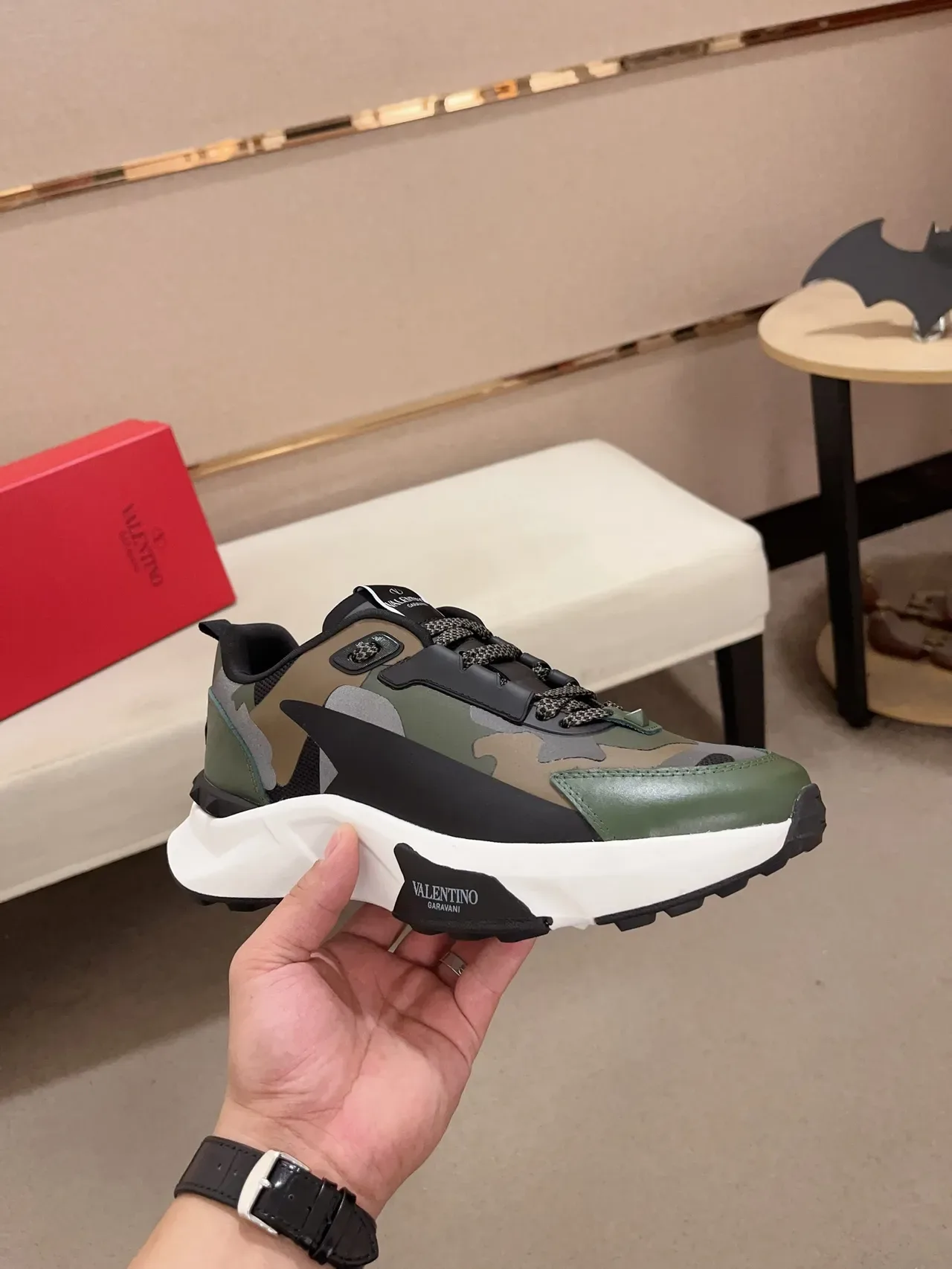 Valentino Garavani Camouflage and Black Lifestyle Sneaker 4