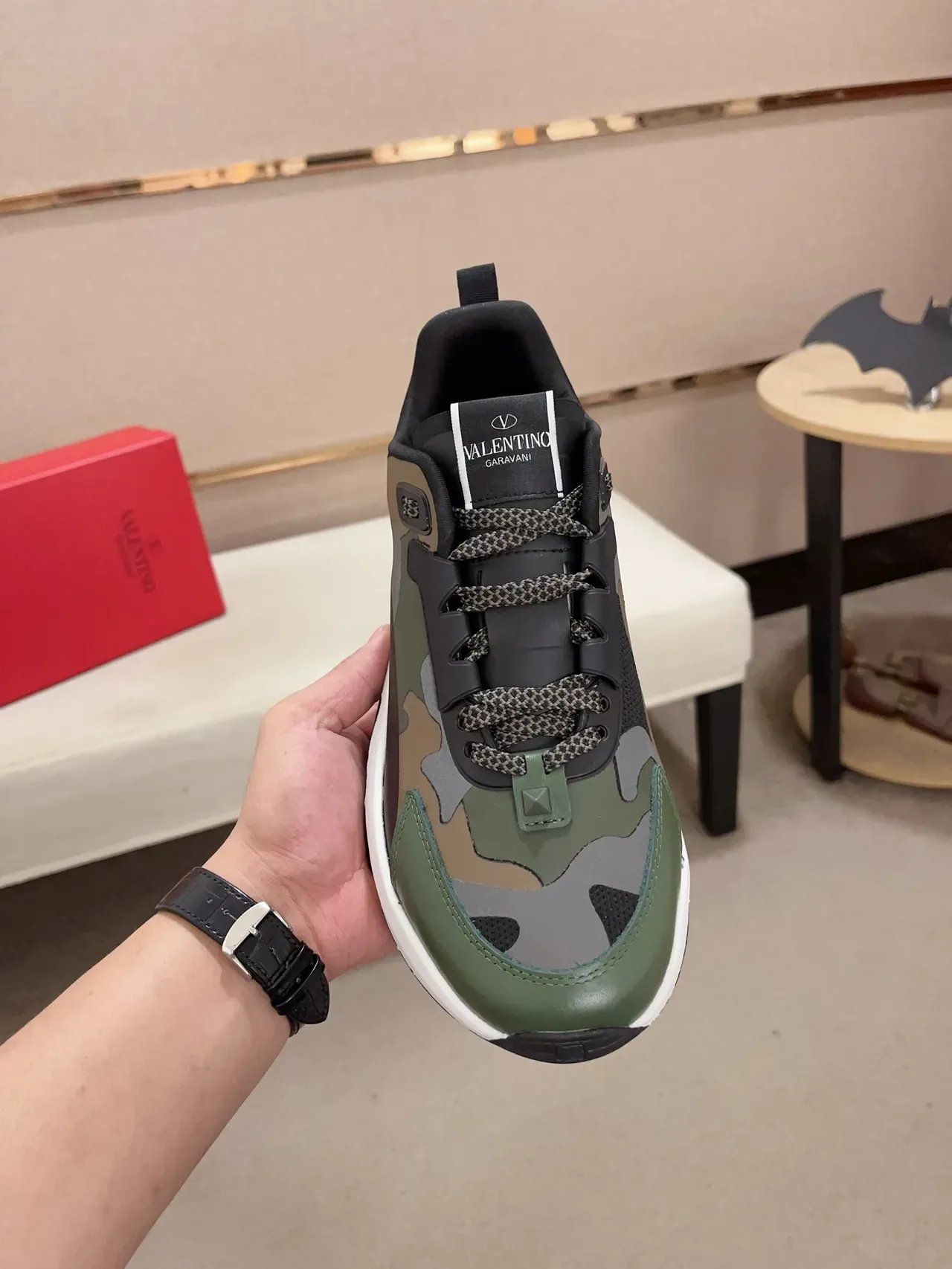 Valentino Garavani Camouflage and Black Lifestyle Sneaker 5