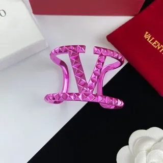 Valentino Pink Metallic Pyramid-Studded Bracelet