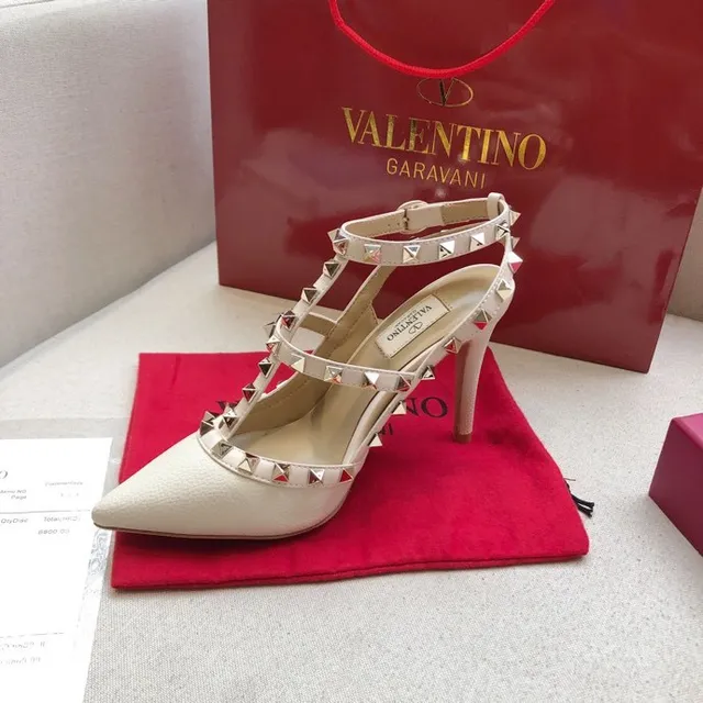 Valentino Rockstud Studded Multi-Strap Pointed-Toe Stilettos 4