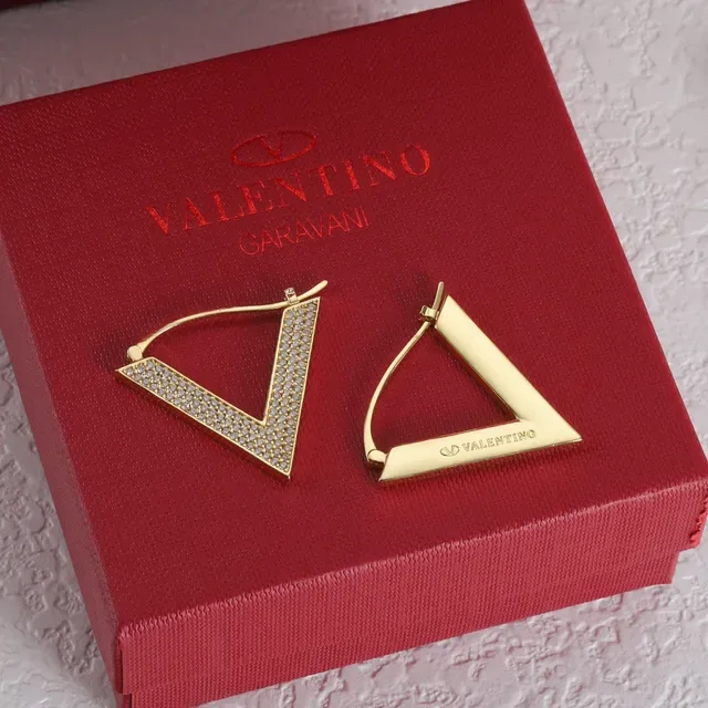 Valentino VLogo Pavé Crystal Argolas Dourado e Prateado 5