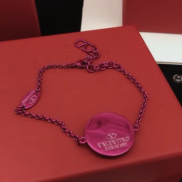 Bracelet Valentino VLogo Chaîne de Métal Rose Pavé Cristal 6