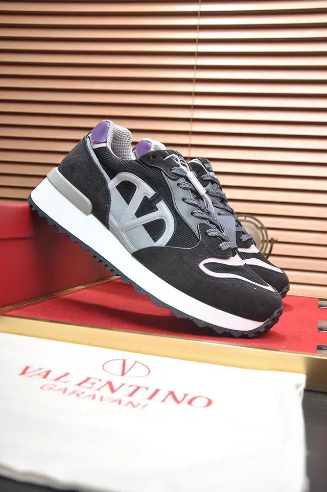 Valentino VLogo Runner tênis lifestyle preto prata roxo 3