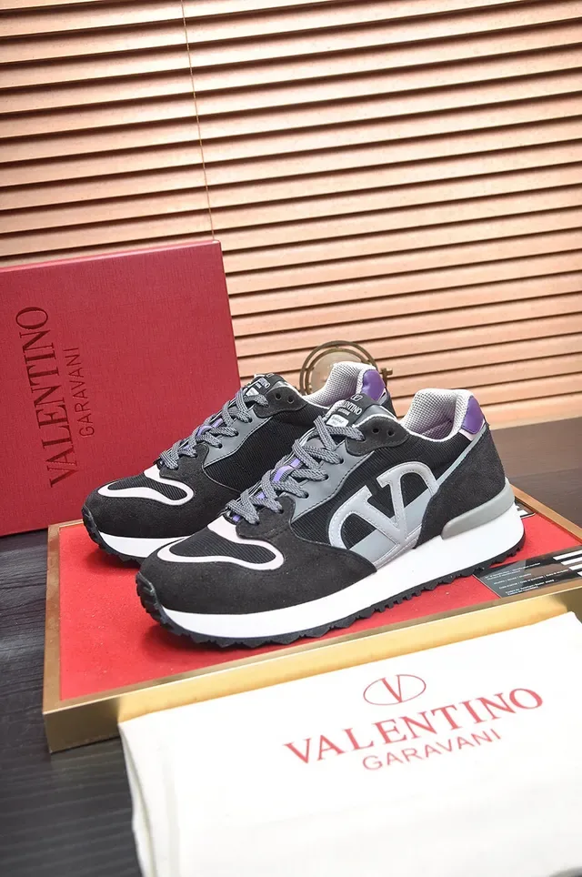 Valentino VLogo Runner tênis lifestyle preto prata roxo 4