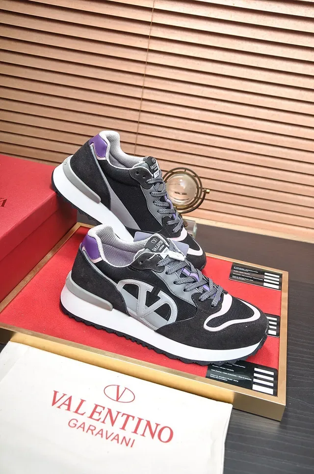 Valentino VLogo Runner tênis lifestyle preto prata roxo 6