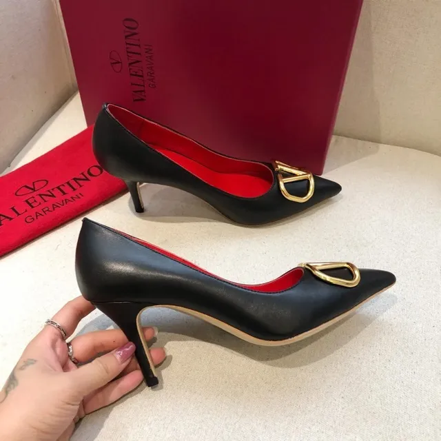 Valentino VLTN Preto Vermelho Ponta Dedo Saltos Stiletto 4