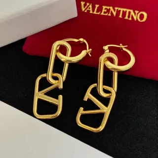Valentino VLTN Gold-Tone Link Chain Logo Earrings
