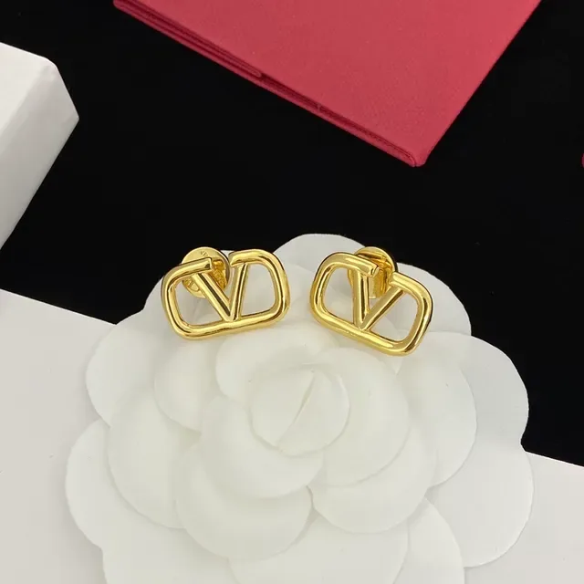 Valentino VLTN Open-Frame Gold-Tone Stud Earrings 4