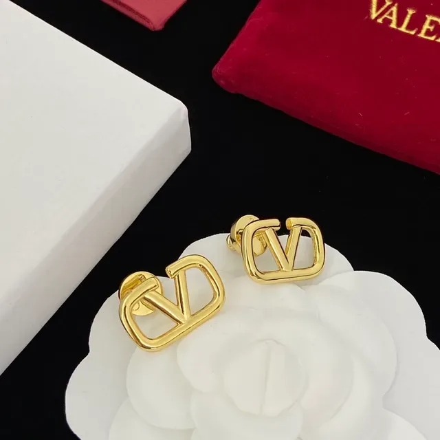Valentino VLTN Open-Frame Gold-Tone Stud Earrings 5