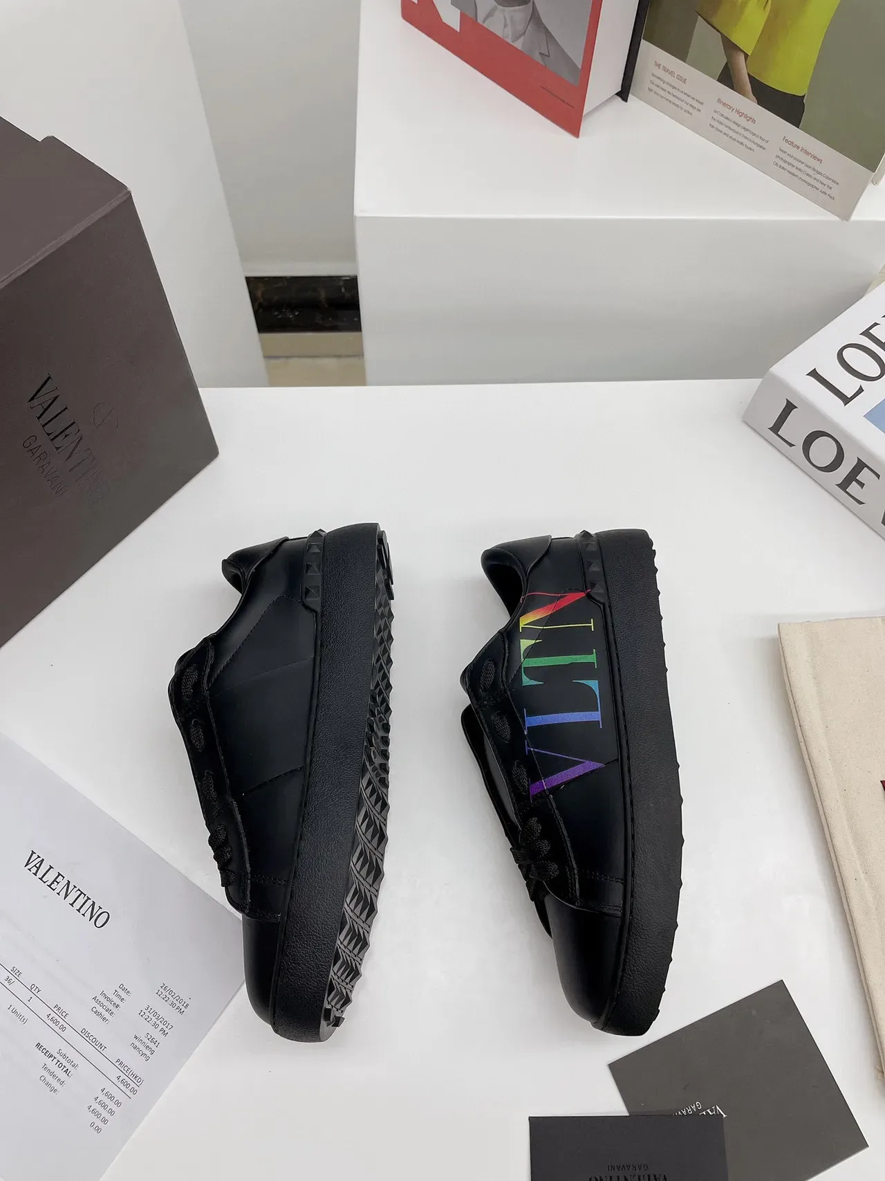 Valentino VLTN Rainbow Logo Black Lifestyle Sneakers 3
