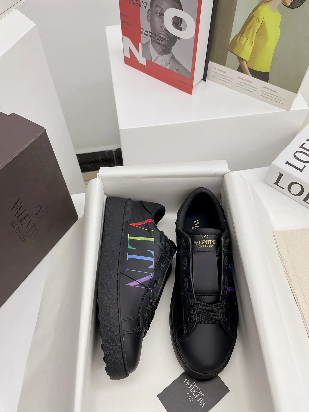 Valentino VLTN Rainbow Logo Black Lifestyle Sneakers 6
