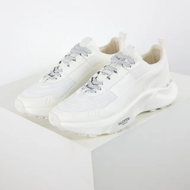 Valentino White Gray Monochrome Sculpted Sole Chunky Sneakers 2