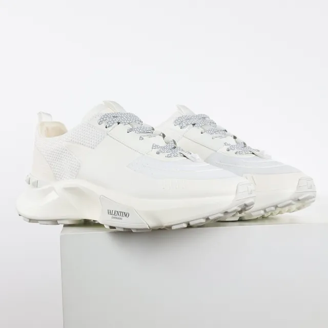 Valentino White Gray Monochrome Sculpted Sole Chunky Sneakers 3