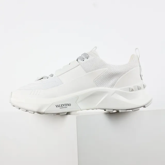 Valentino White Gray Monochrome Sculpted Sole Chunky Sneakers 9