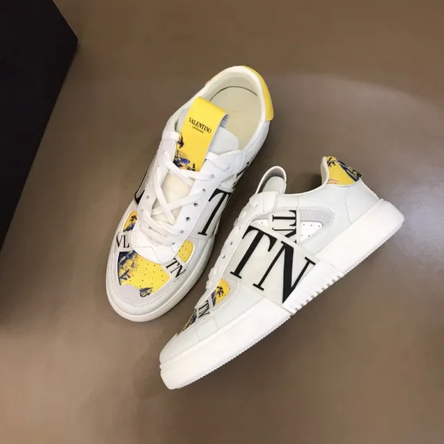 Valentino Blanc Multicolore Low-Top Élastique VLTN Sangle Sneakers Lifestyle 8