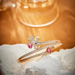 Van Cleef & Arpels Alhambra হার্ট রুবি এবং ডায়মন্ড সোনার ব্রেসলেট
