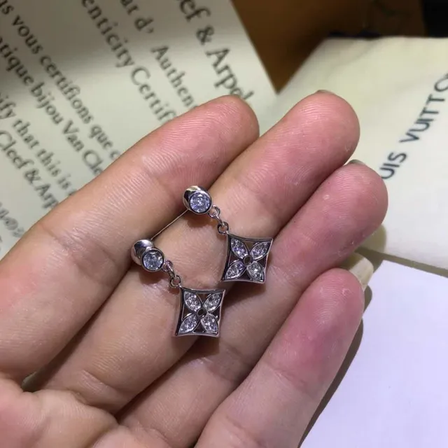 Van Cleef & Arpels Alhambra Pavé Four-Leaf Clover Dangling Earrings 2