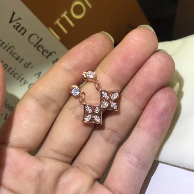 Van Cleef & Arpels Alhambra Pavé Four-Leaf Clover Dangling Earrings 3
