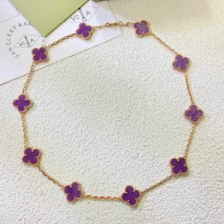 Van Cleef & Arpels Alhambra قلادة رباعية بنفسجية ذهبية اللون