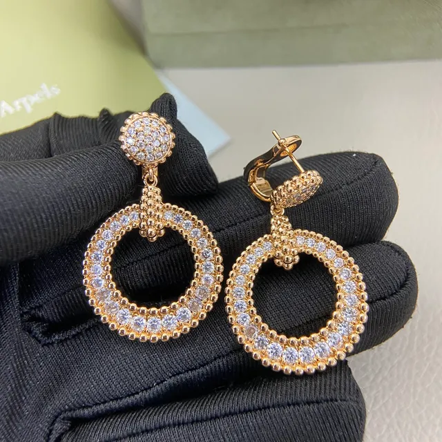 Van Cleef & Arpels Pavé Crystal Circular Drop Earrings 7