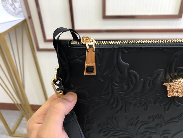 Versace Barocco Embossed Medusa Clutch Black Envelope Clutch 4