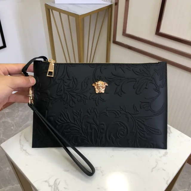 Versace Barocco Embossed Medusa Clutch Black Envelope Clutch 8