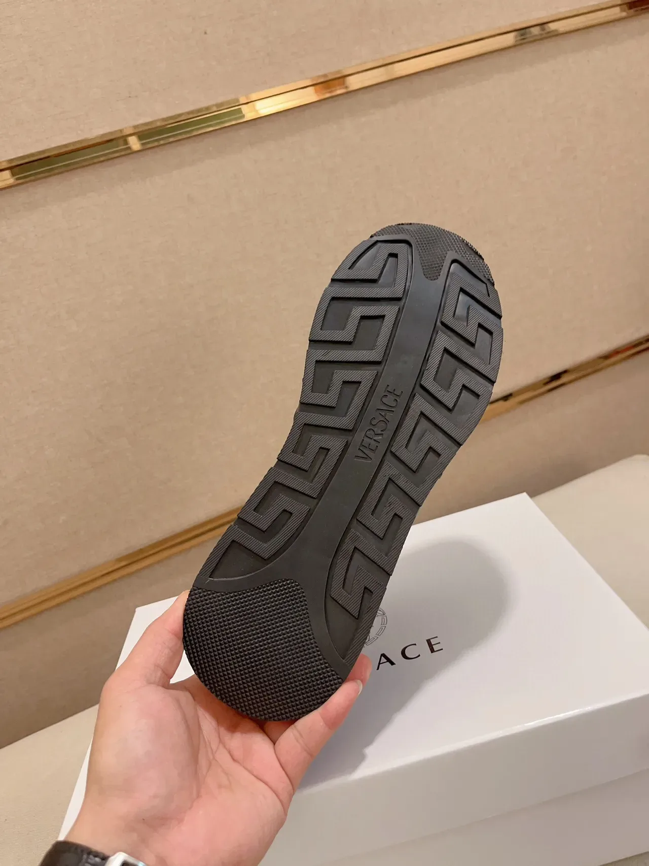 Versace Black White Mixed-Material Upper Suede And Leather Lifestyle Sneakers 8
