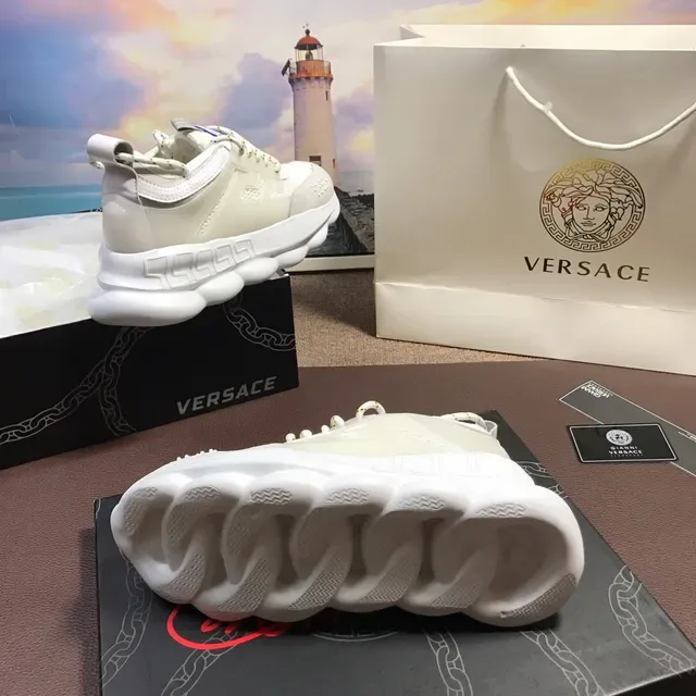 Versace Chain Reaction Off-White Chunky Sneakers 2