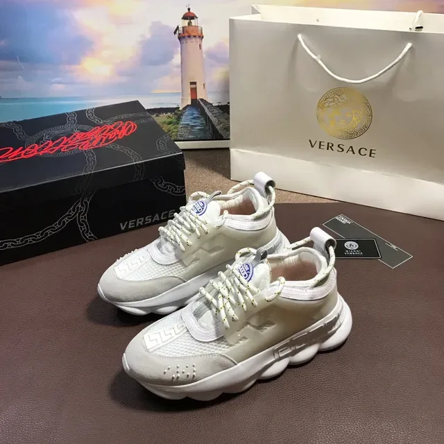Versace Chain Reaction Off-White Chunky Sneakers 8