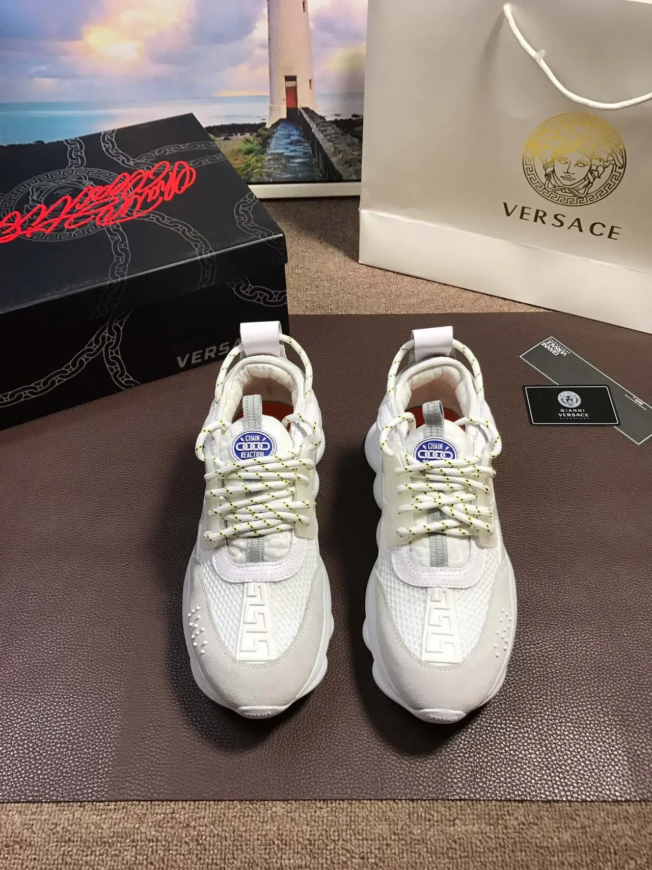 Versace Chain Reaction Off-White Chunky Sneakers 9