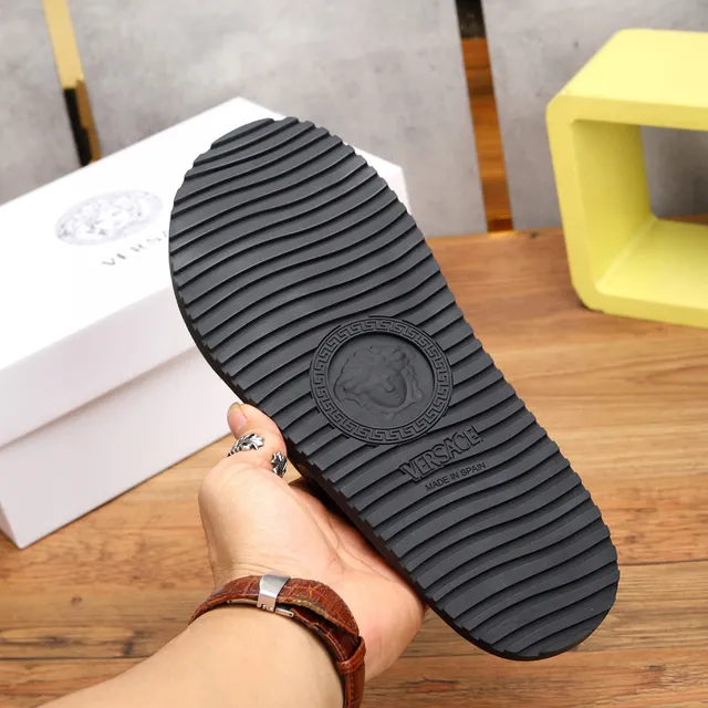 Versace Greca Odissea Black and Gold Slide Slippers 2