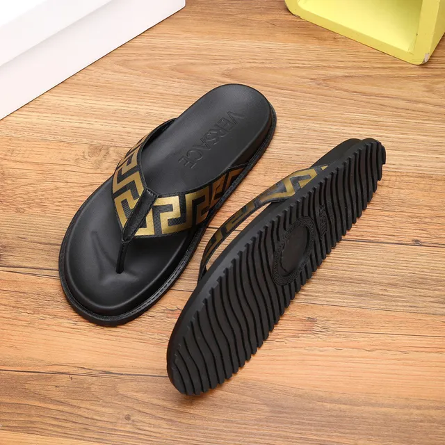 Versace Greca Odissea Black and Gold Slippers 3