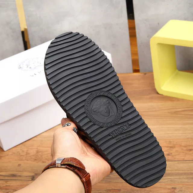 Versace Greca Odissea Black and Gold Slippers 4