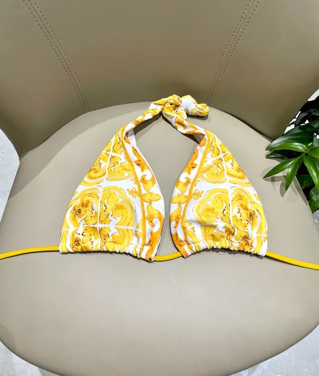 Versace Greca Print Halter Triangle Top and Low-Rise Briefs Swimwear 3