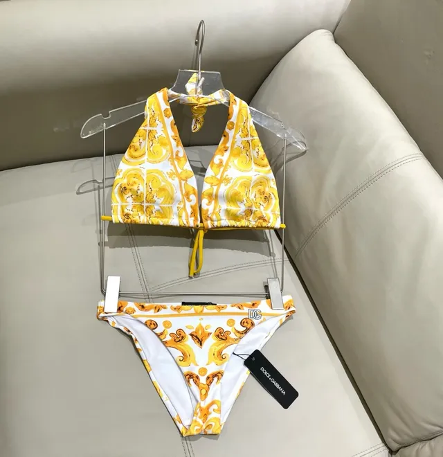 Versace Greca Print Halter Triangle Top and Low-Rise Briefs Swimwear 4