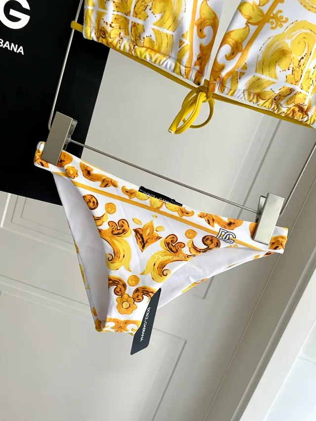 Versace Greca Print Halter Triangle Top and Low-Rise Briefs Swimwear 6
