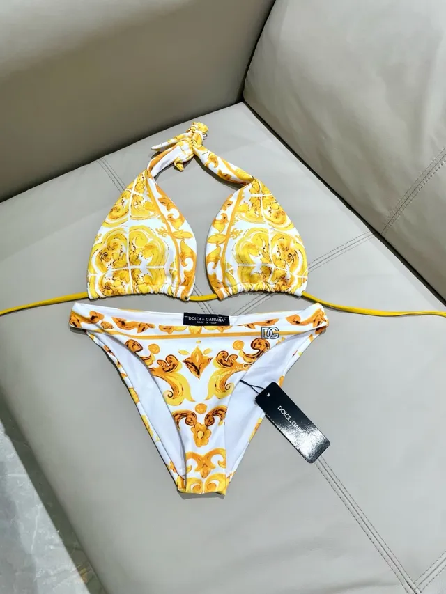 Versace Greca Print Halter Triangle Top and Low-Rise Briefs Swimwear 10