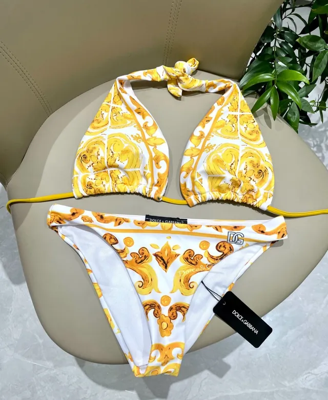 Versace Greca Print Halter Triangle Top and Low-Rise Briefs Swimwear 13