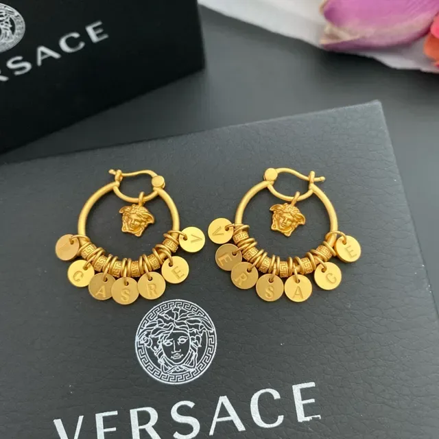 Versace Iconic Medusa Boucles d'Oreilles Créoles Or Motif 3
