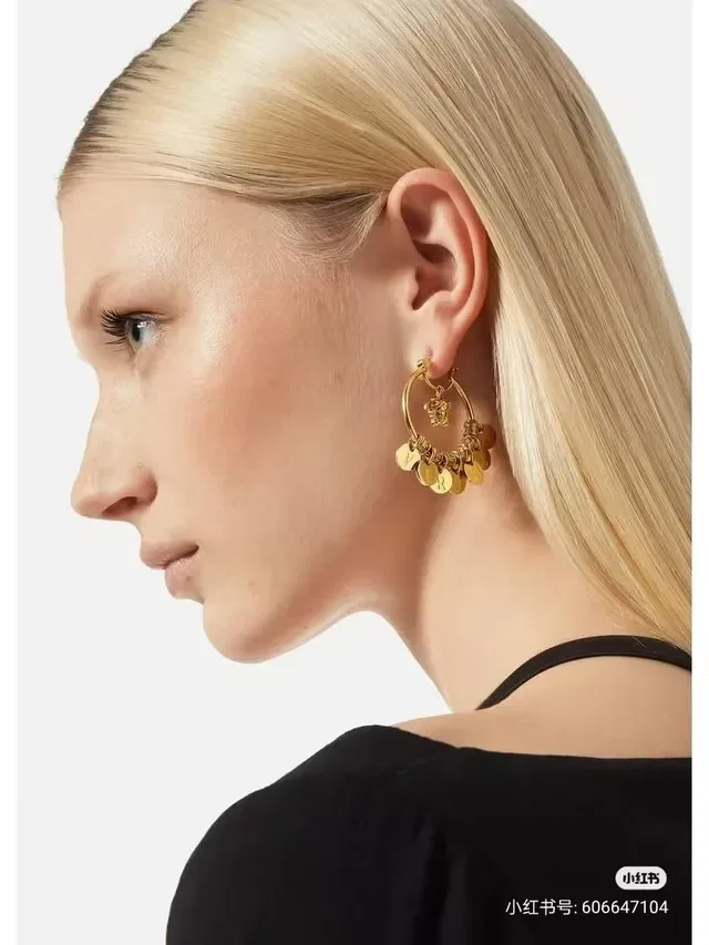 Versace Iconic Medusa Boucles d'Oreilles Créoles Or Motif 4