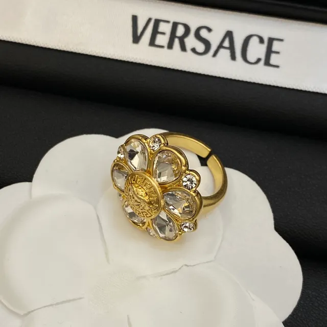 Versace Medusa Flower Broche Cristal Doré 2