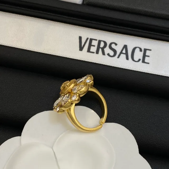 Versace Medusa Flower Broche Cristal Doré 4