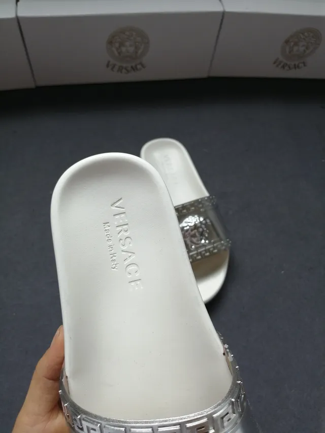 Versace Odissea Medusa Greca Strap White Slippers 4