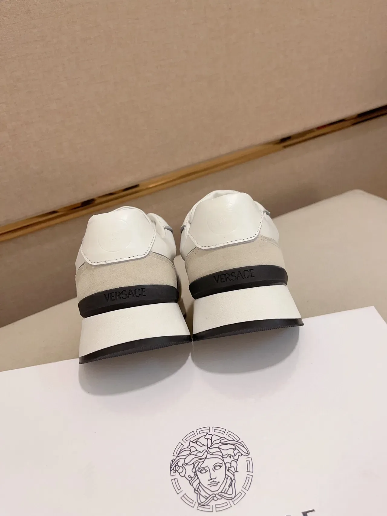Versace Odissea White Beige Gray Embroidered Lifestyle Sneakers 8