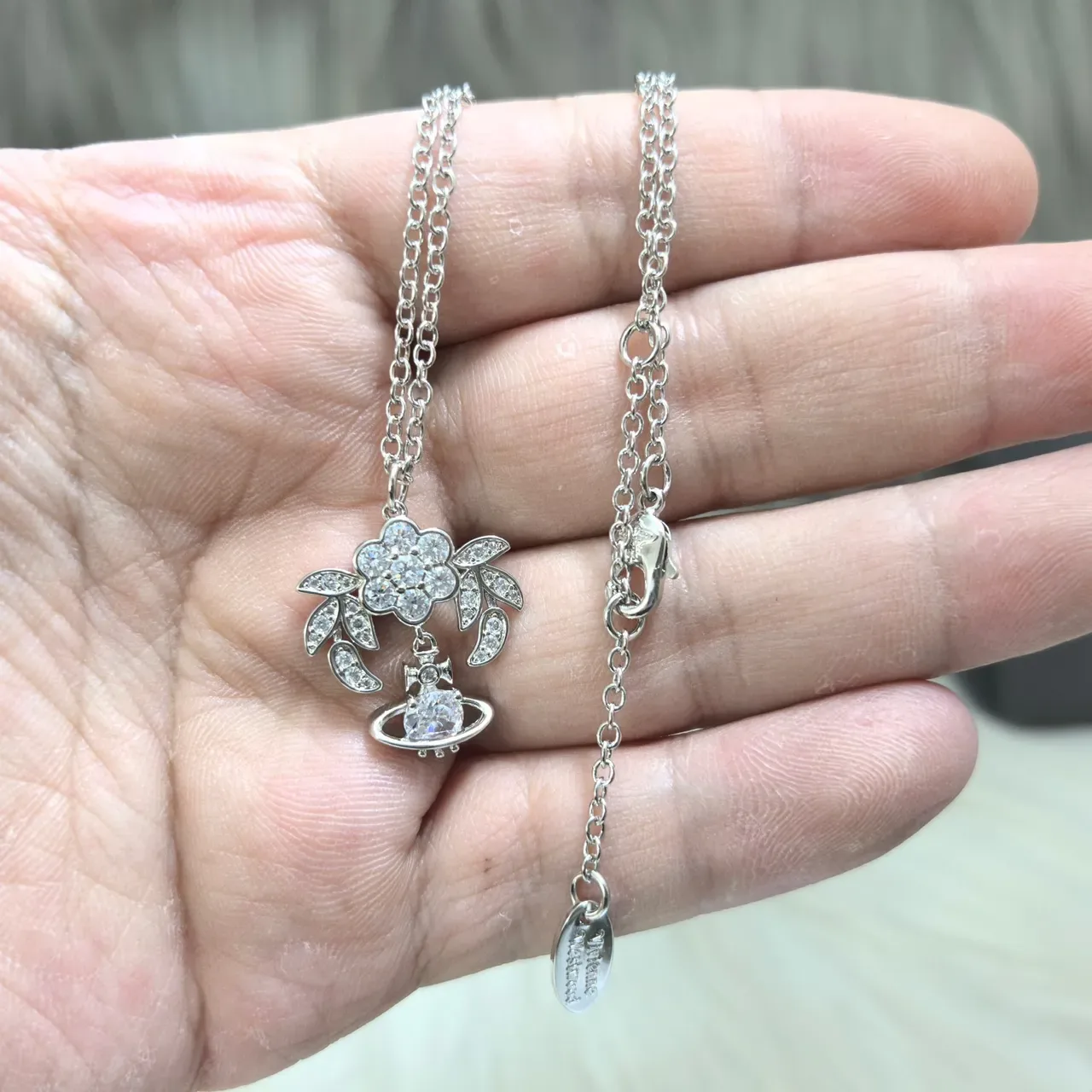 Vivienne Westwood Floral Orb Gold Silver Pendant Motif Necklace 2