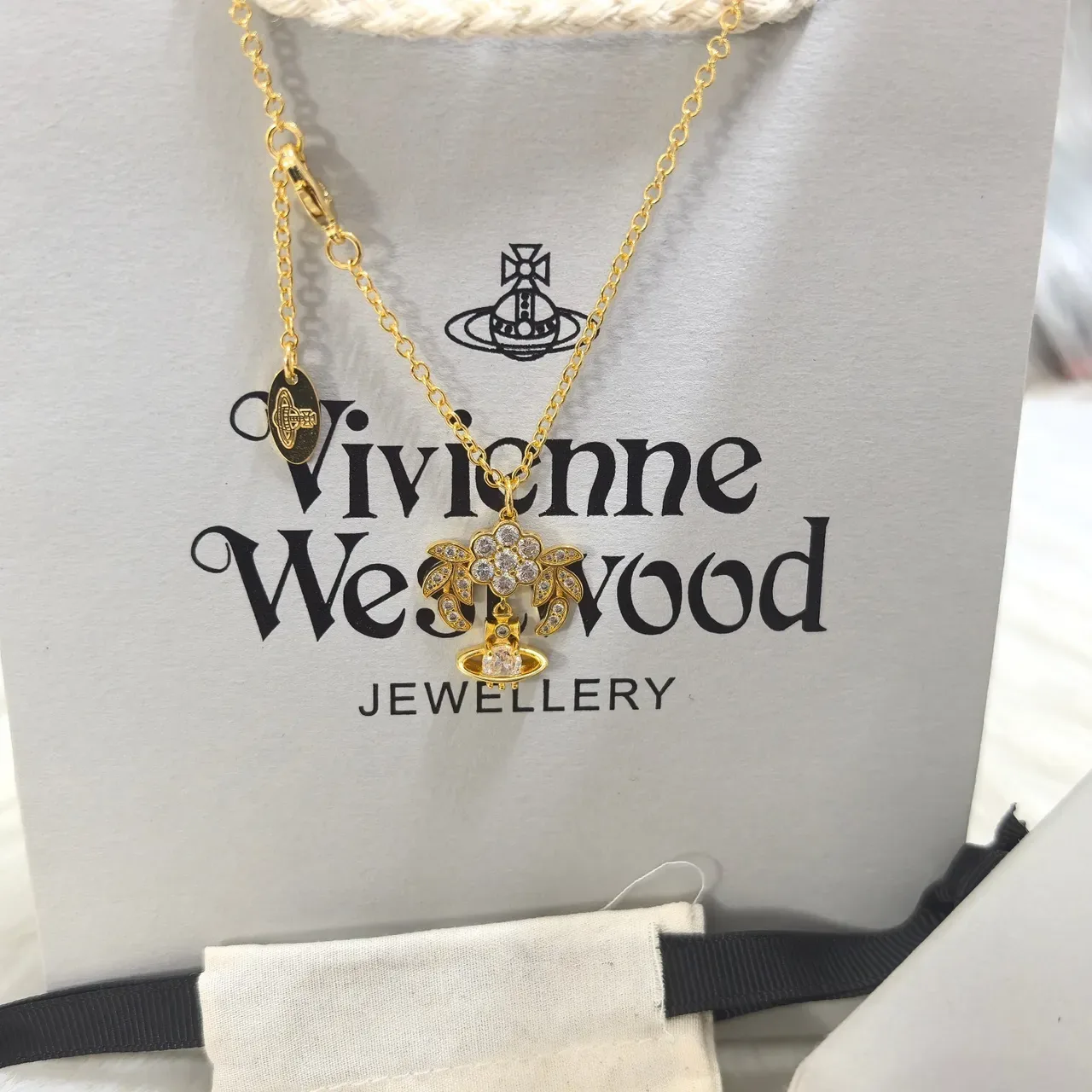 Vivienne Westwood Floral Orb Gold Silver Pendant Motif Necklace 8